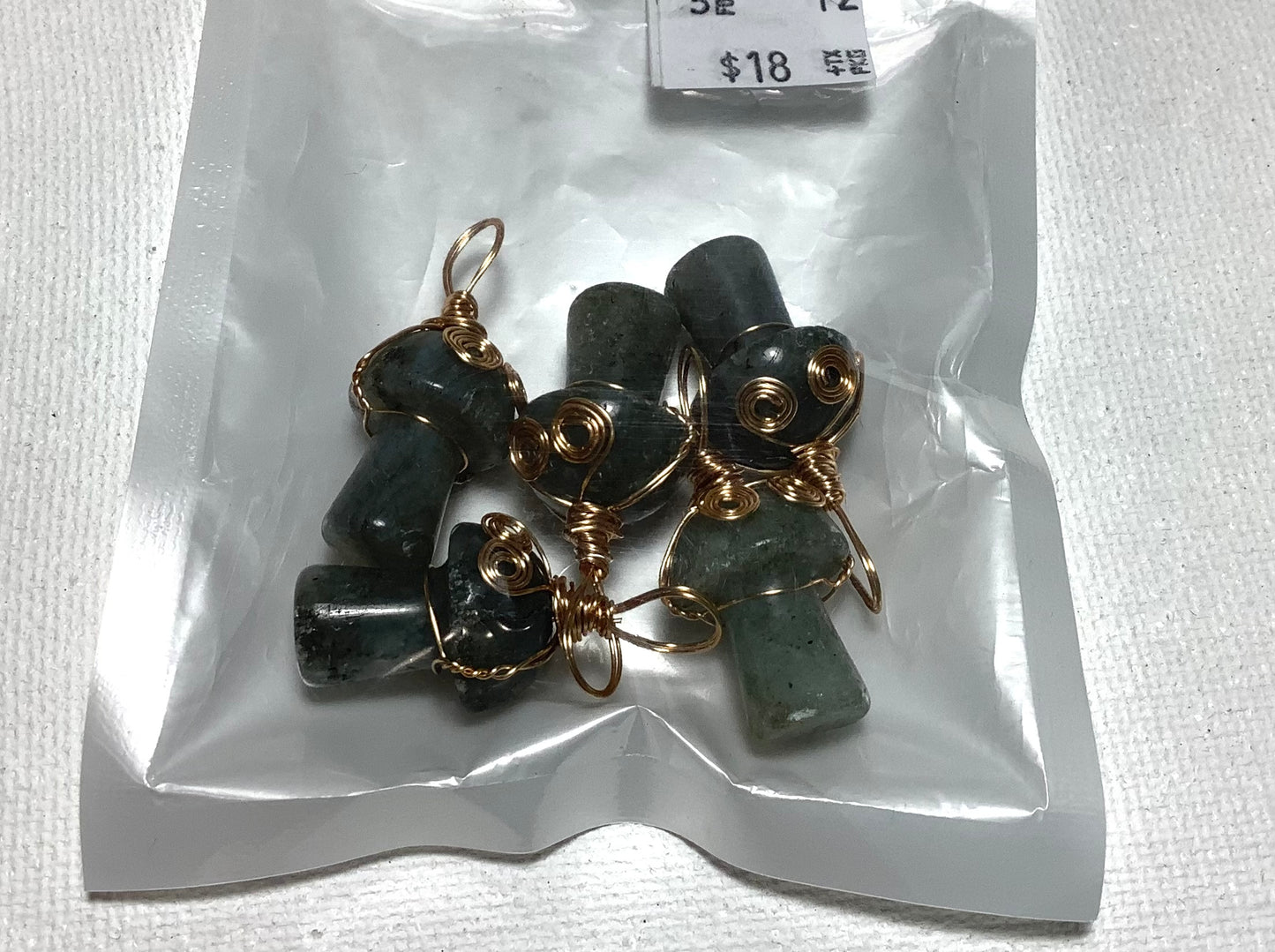 2023 Wire Wrapping Mini Mushroom Pendant Mix Stone 2cm