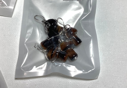 2023 Wire Wrapping Mini Mushroom Pendant Mix Stone 2cm