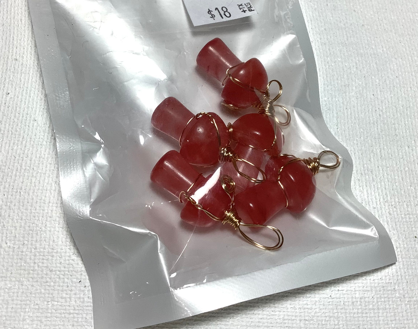 2023 Wire Wrapping Mini Mushroom Pendant Mix Stone 2cm