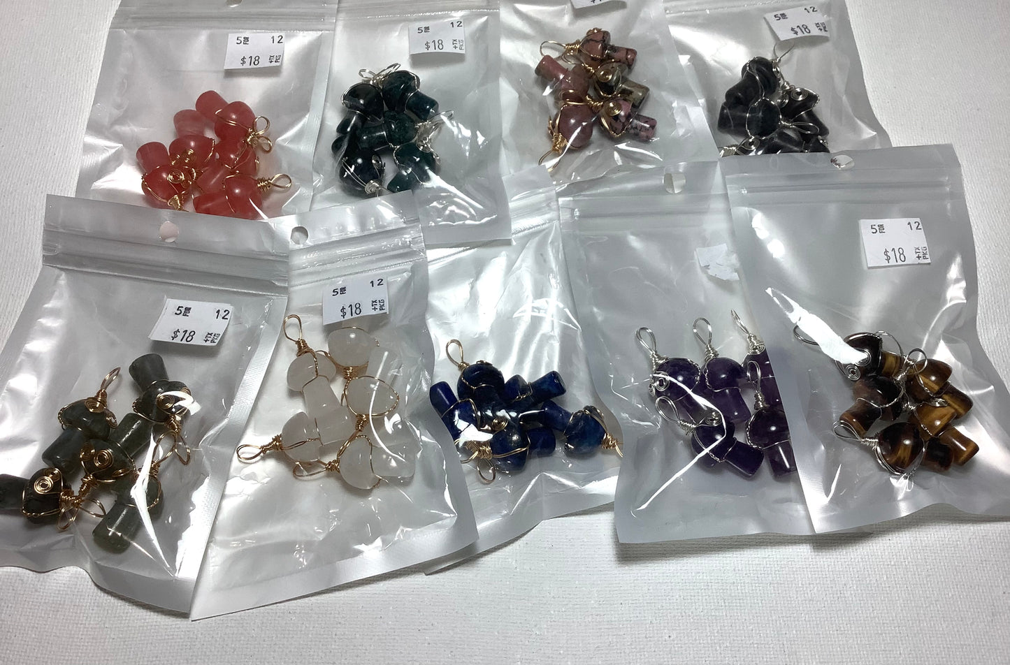 2023 Wire Wrapping Mini Mushroom Pendant Mix Stone 2cm