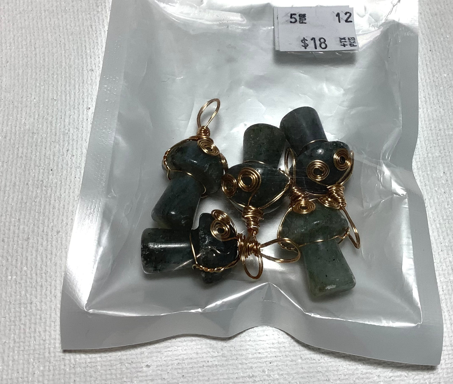 2023 Wire Wrapping Mini Mushroom Pendant Mix Stone 2cm