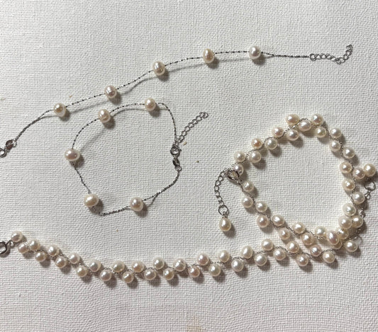 2025 925 Sterling Silver Pearl Bracelets