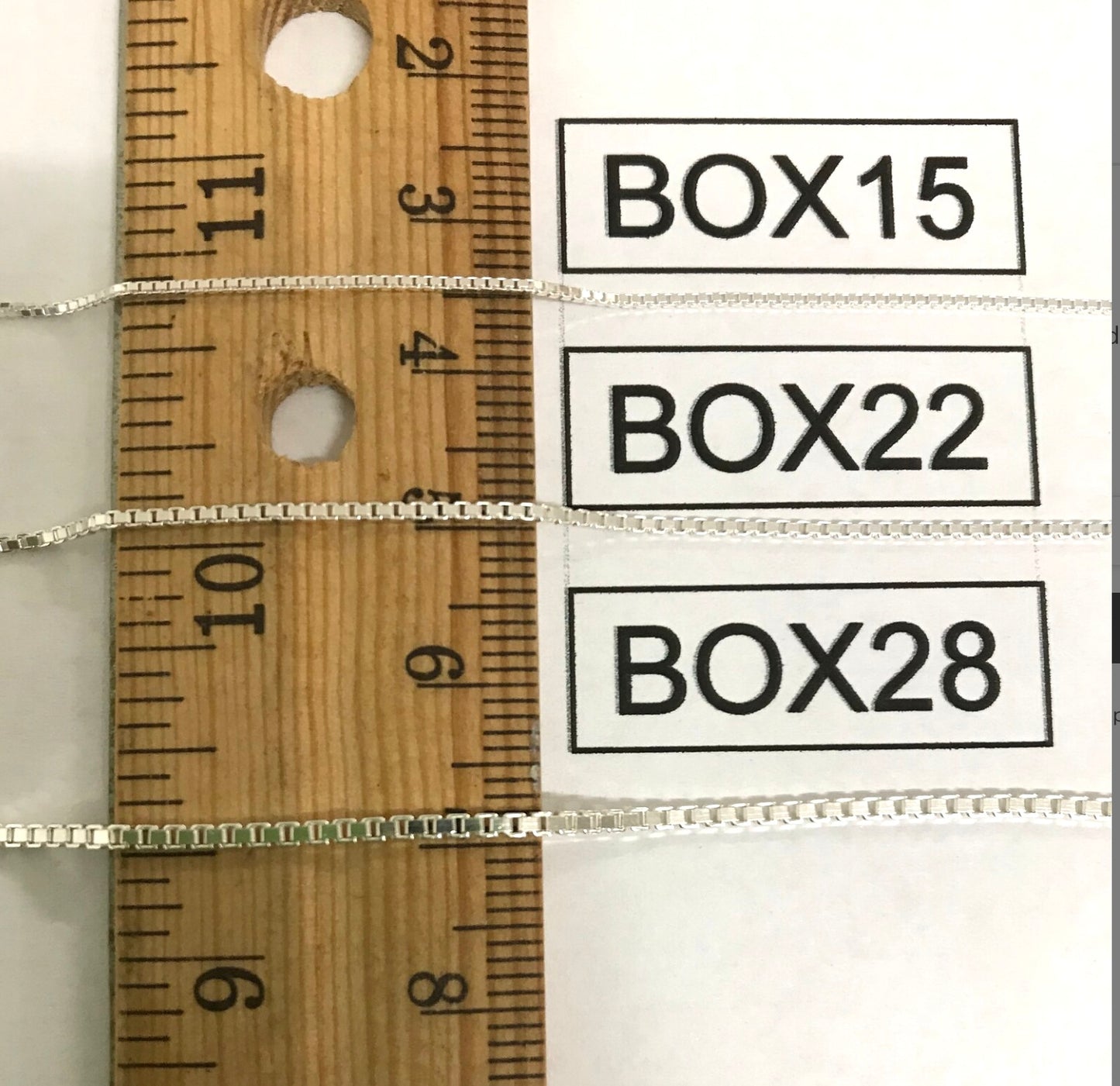 925 Solid Sterling Silver Box Chain Made in Italy