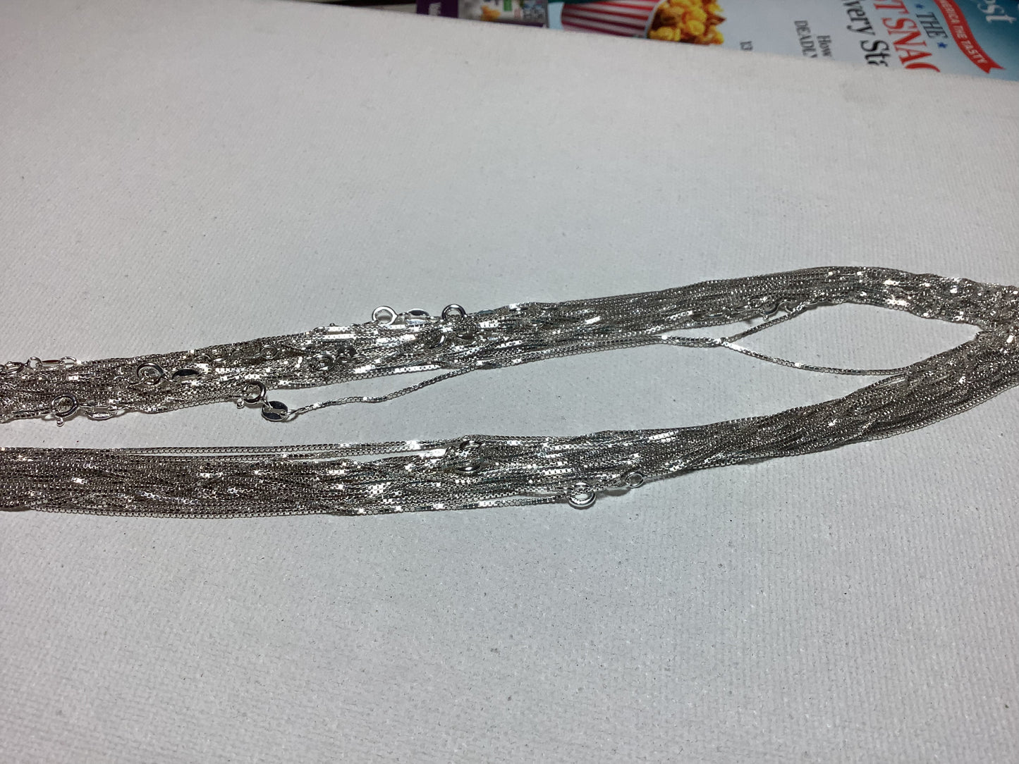 925 Solid Sterling Silver Box Chain Made in Italy