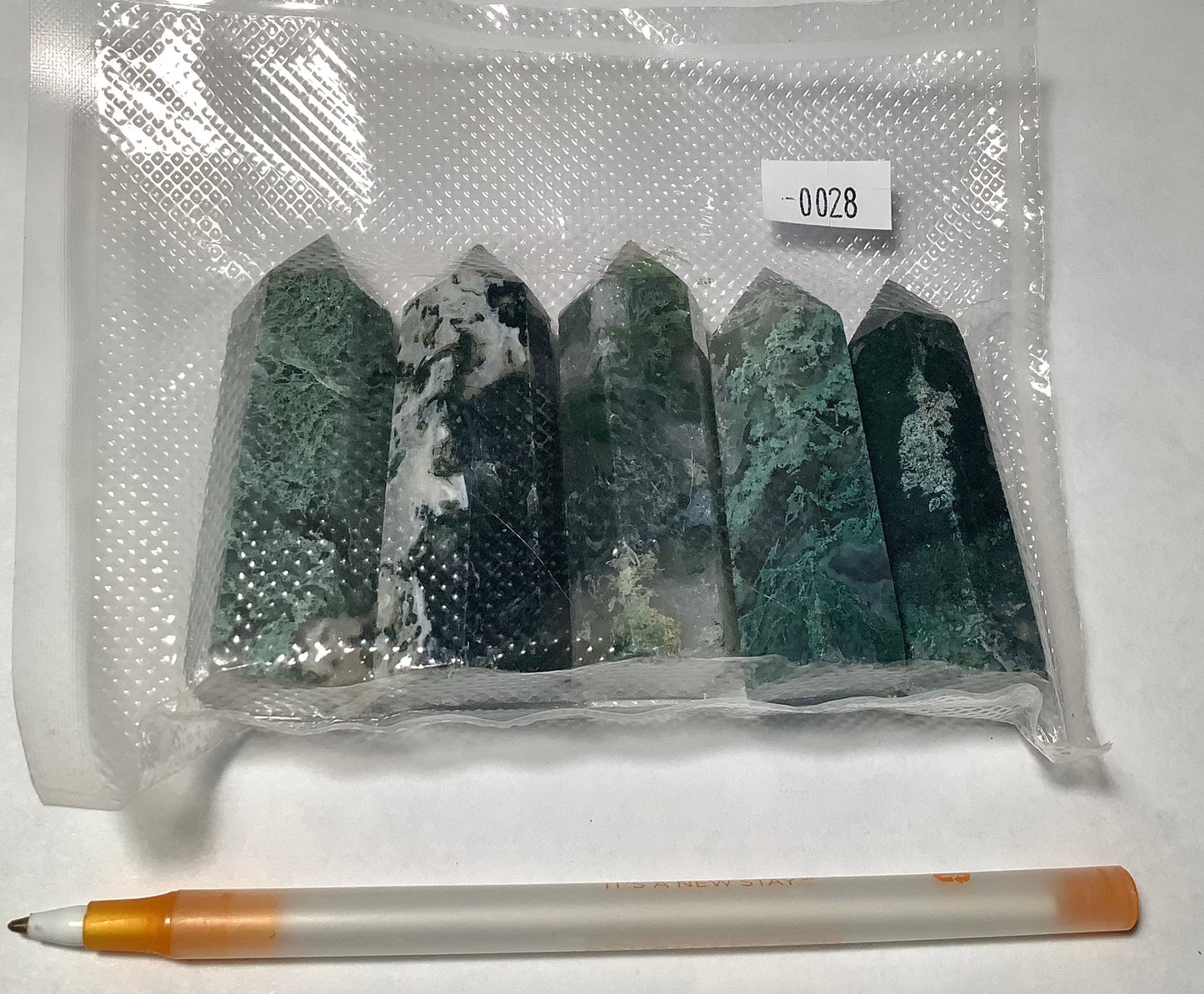 2023 Natural Moss Agate Points Tower Obelisk Healing wholesale price