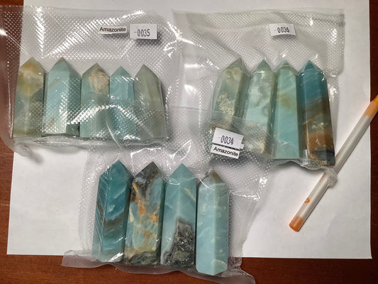 2023 Natural Amazonite Point Tower Obelisk Healing wholesale price