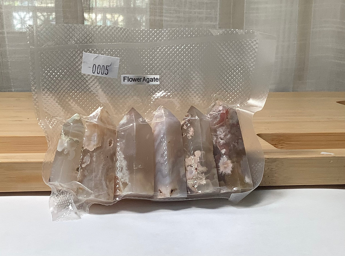 2023 Natural Flower Agate(Cherry Blossom Agate) Points Tower Obelisk Healing wholesale price