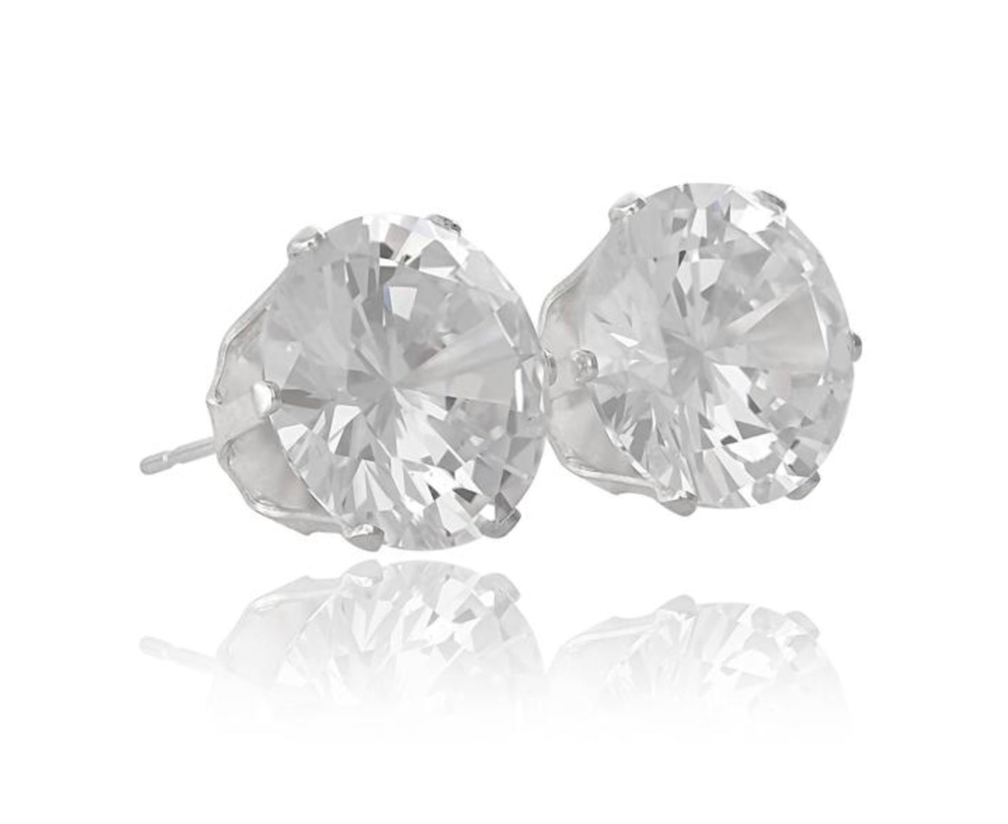 2mm Round CZ Stud 925 Sterling Silver Earrings