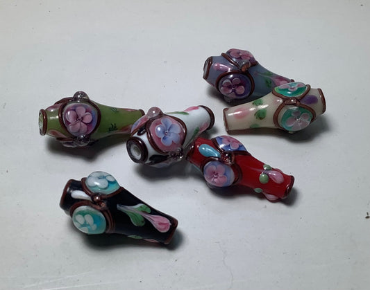 Lampwork Glass Beads Flower Vase