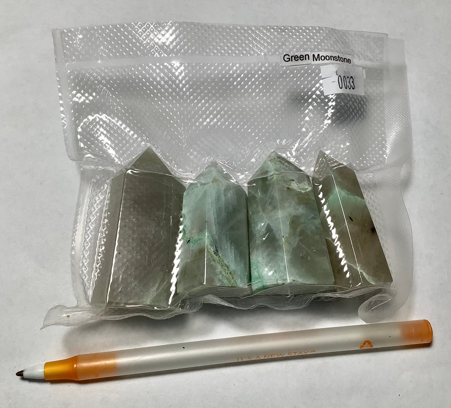 2023 Natural Green Moonstone Garnierite Points Tower Obelisk Healing wholesale price