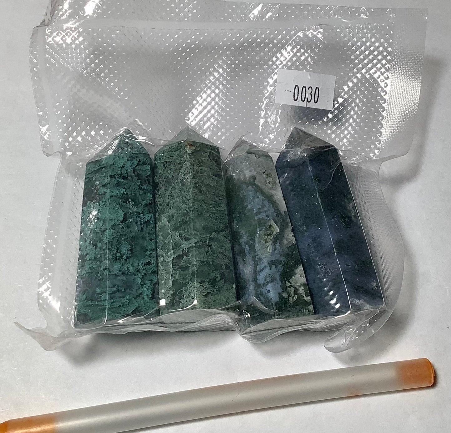 2023 Natural Moss Agate Points Tower Obelisk Healing wholesale price