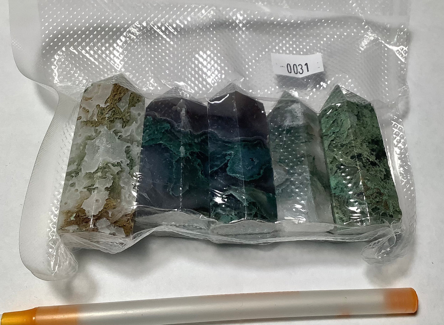 2023 Natural Moss Agate Points Tower Obelisk Healing wholesale price