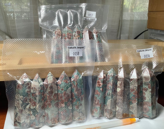 2023 Natural Sakura Jasper Points Tower wholesale price