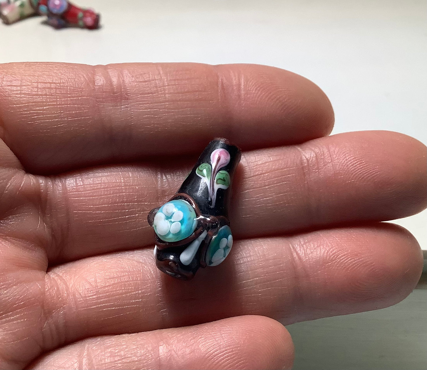 Lampwork Glass Beads Flower Vase