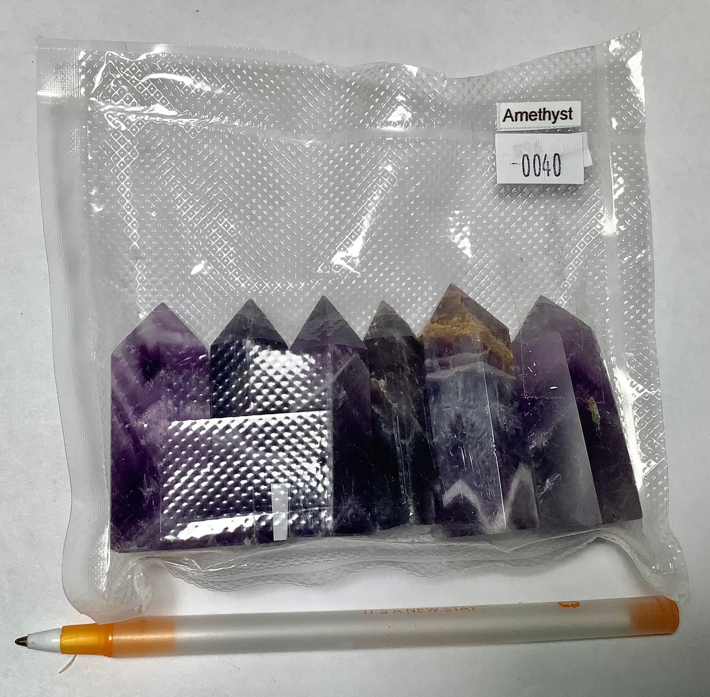 2023 Natural Chevron Amethyst Point Tower Obelisk Healing wholesale price