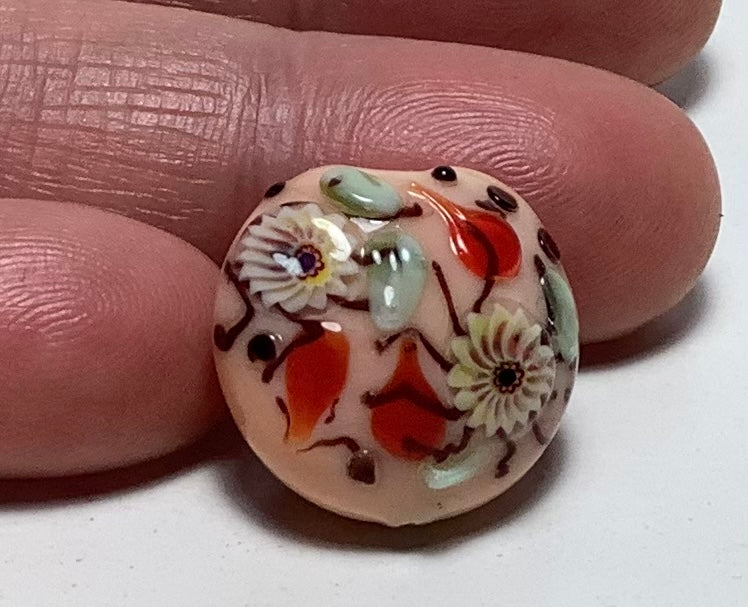 Lampwork Glass Beads Beautiful Flowers #002