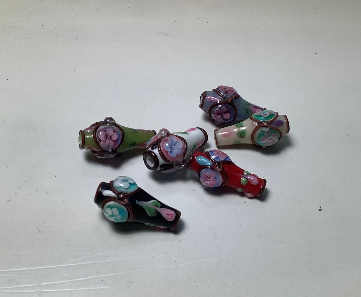Lampwork Glass Beads Flower Vase