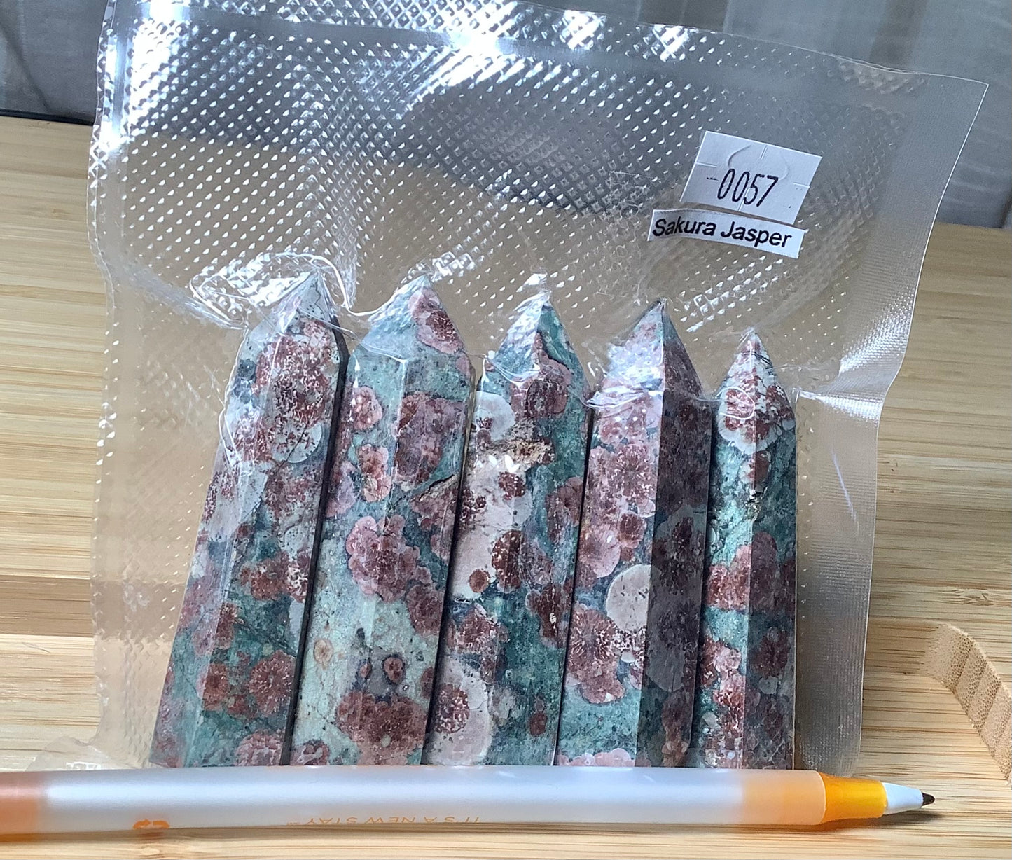 2023 Natural Sakura Jasper Points Tower wholesale price