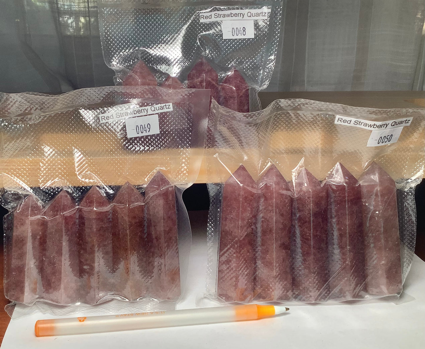 2023 Natural Red Strawberry Quartz Points Tower wholesale price