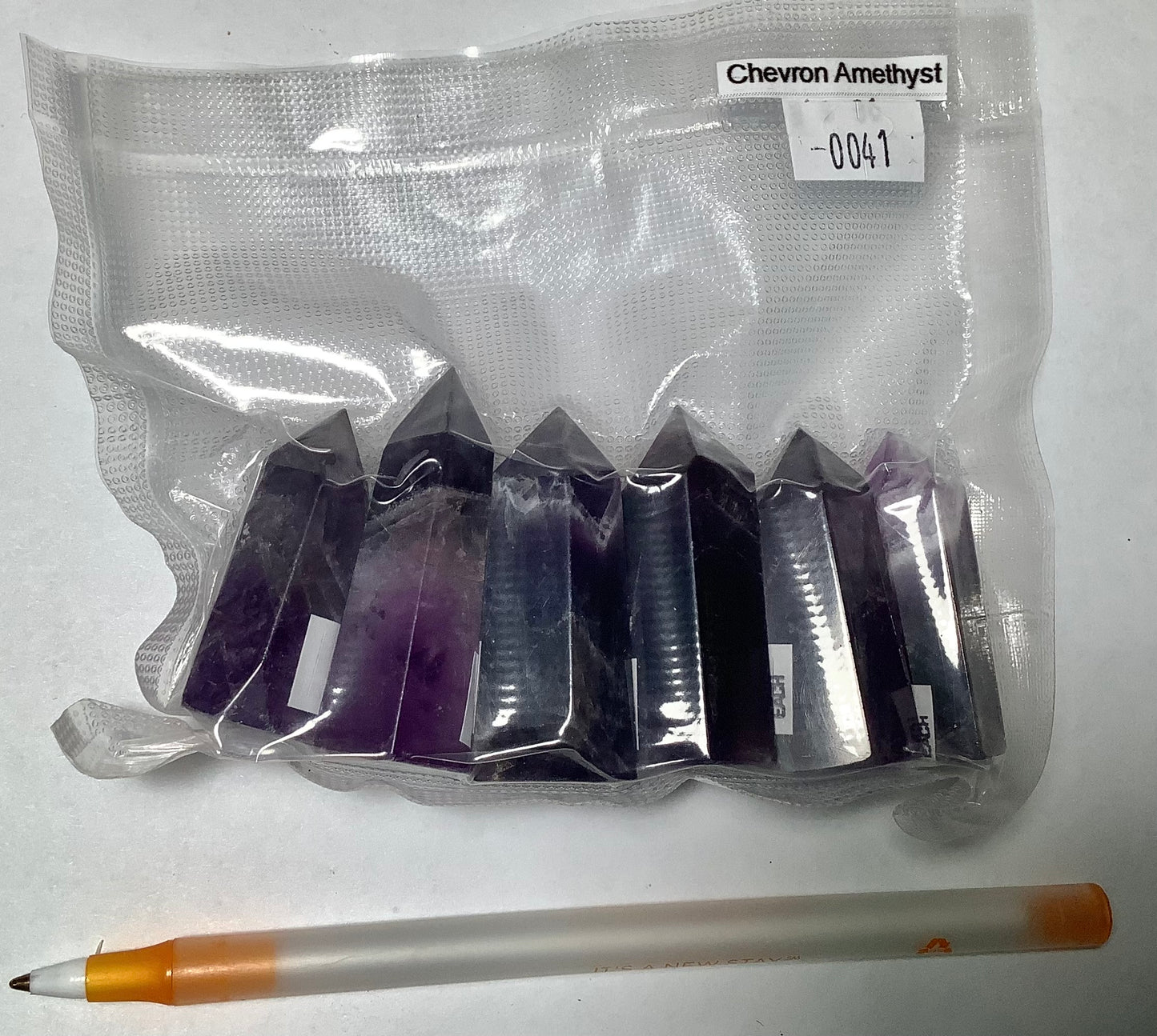 2023 Natural Chevron Amethyst Point Tower Obelisk Healing wholesale price