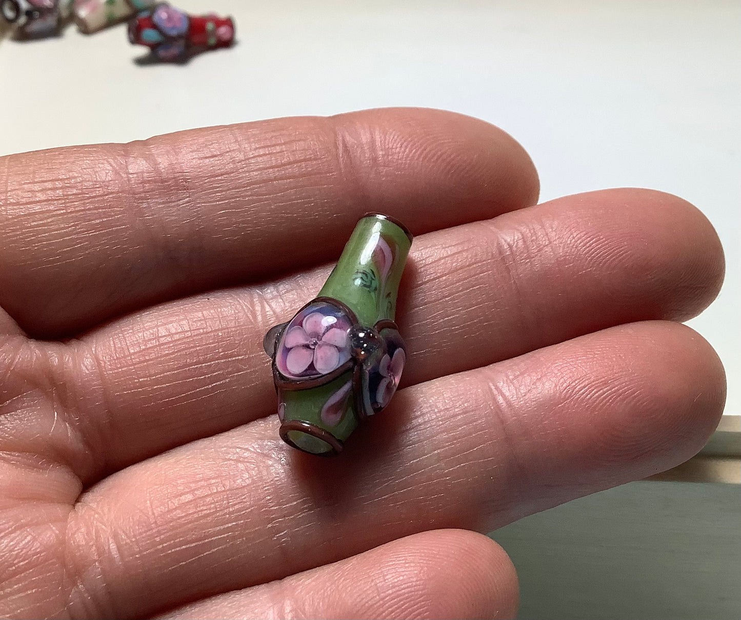 Lampwork Glass Beads Flower Vase