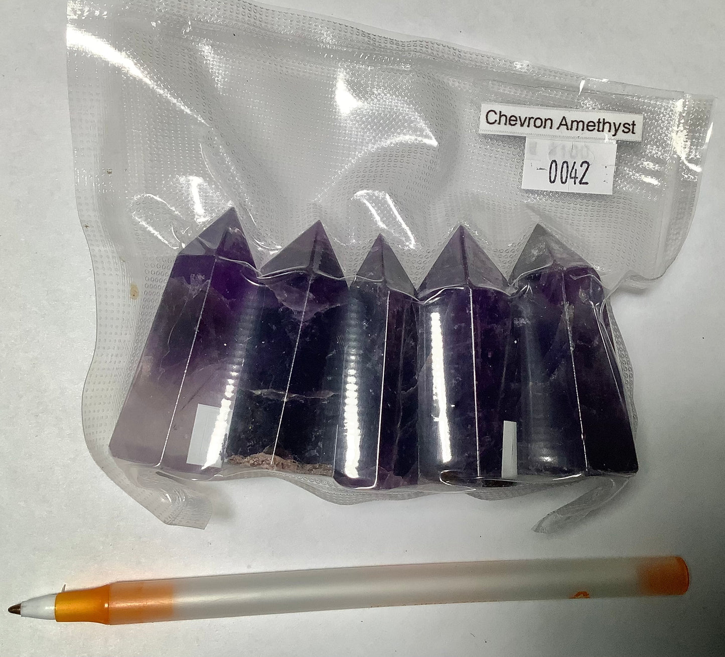 2023 Natural Chevron Amethyst Point Tower Obelisk Healing wholesale price