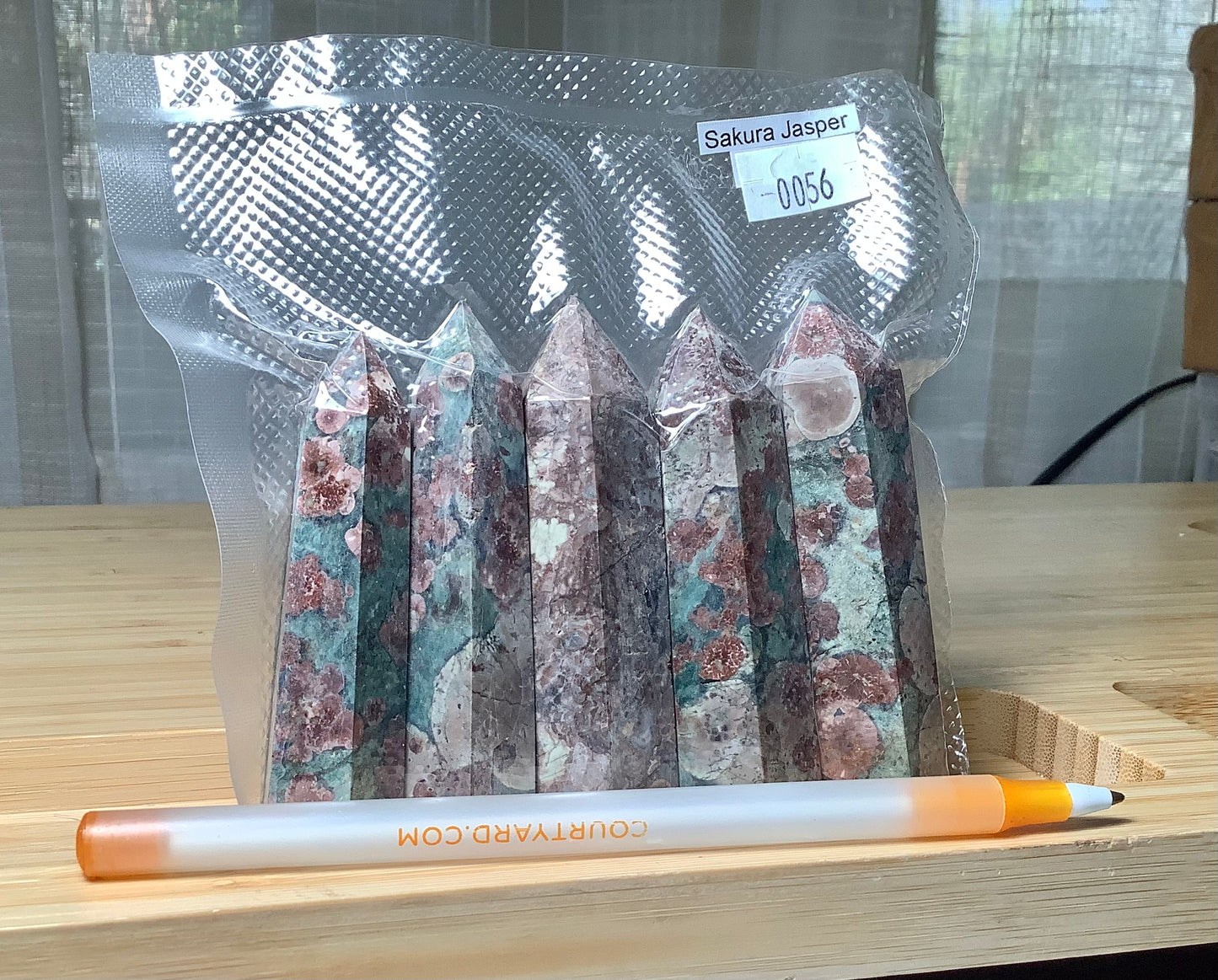 2023 Natural Sakura Jasper Points Tower wholesale price