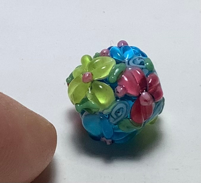 Lampwork Glass Beads Beautiful Flowers #001