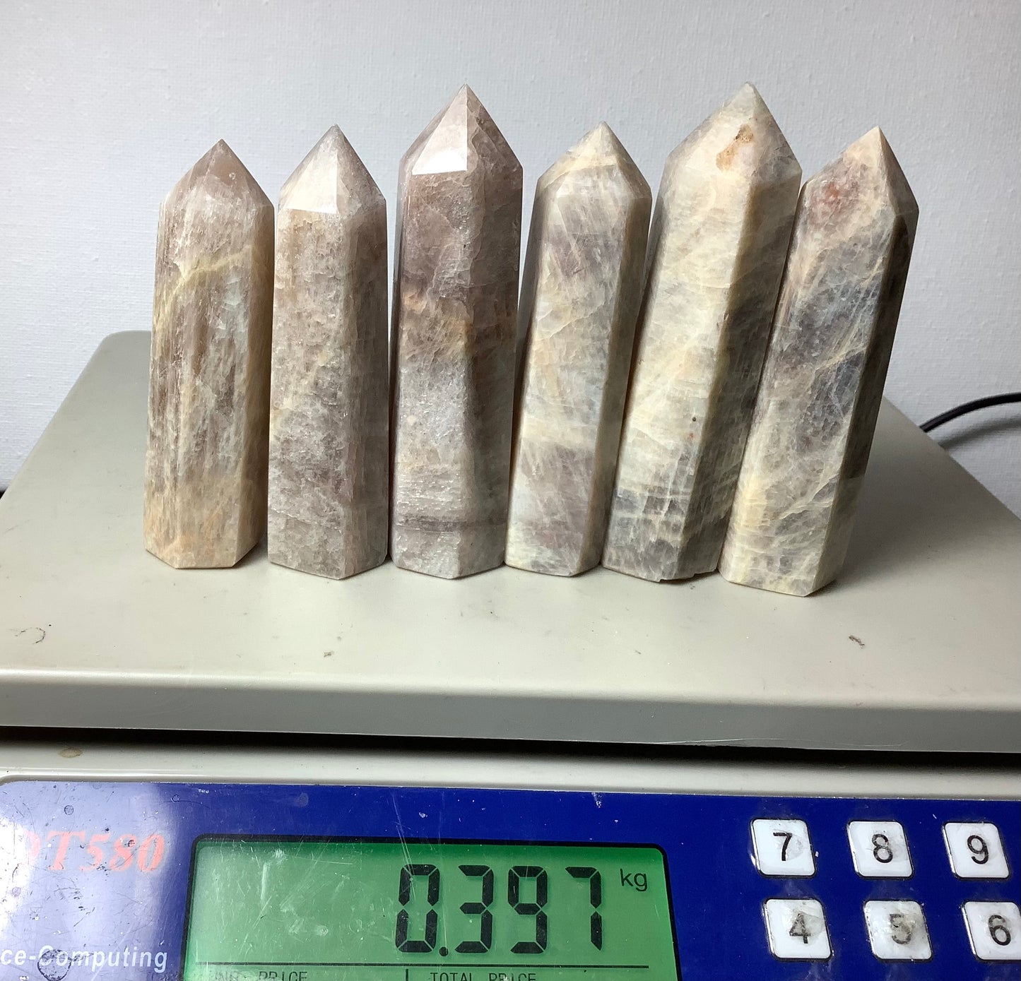 Natural Gray Moonstone Point Tower Obelisk Healing wholesale price