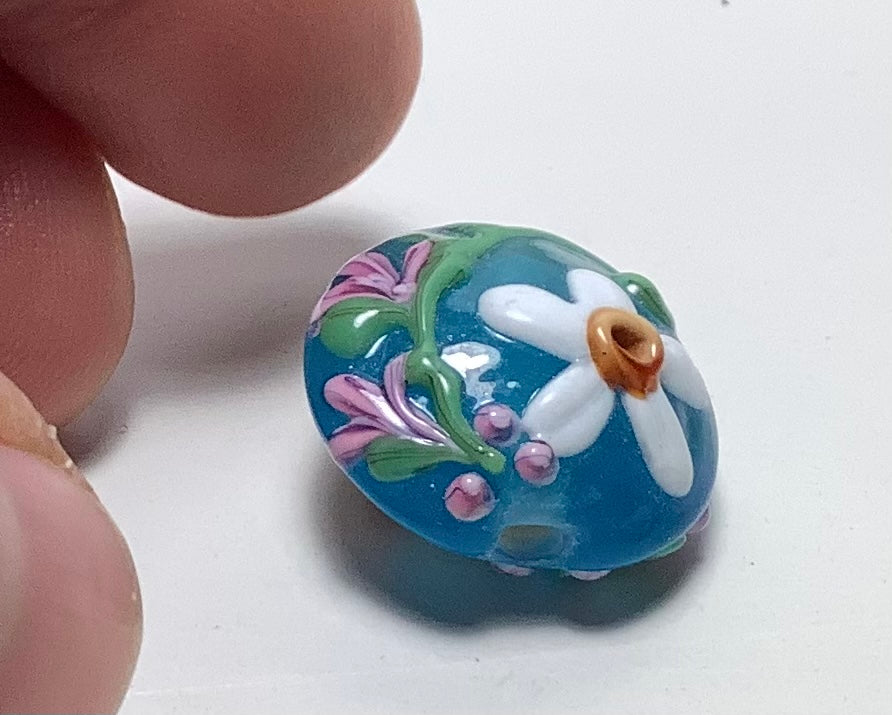 Lampwork Glass Beads Beautiful Flowers #002