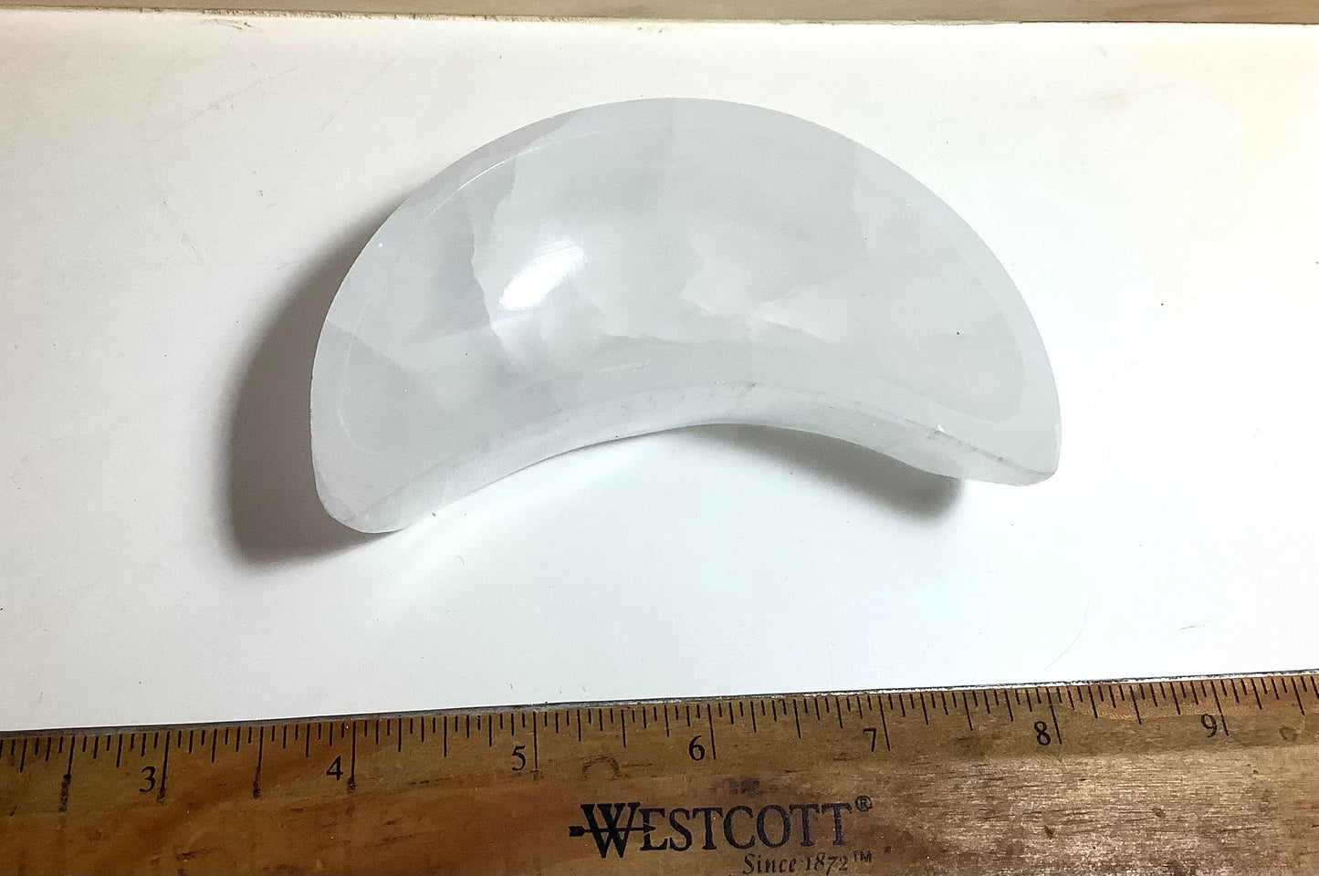 Selenite Bowl Half Moon Shaped Crystal Polished Charging Healing Bowl