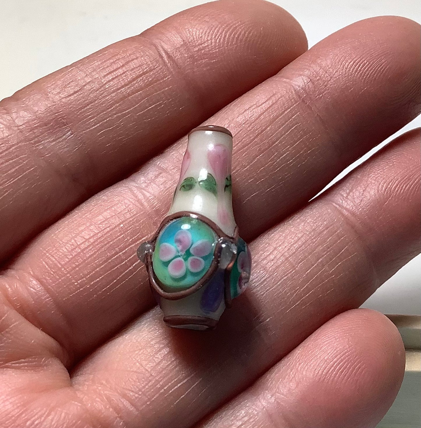 Lampwork Glass Beads Flower Vase