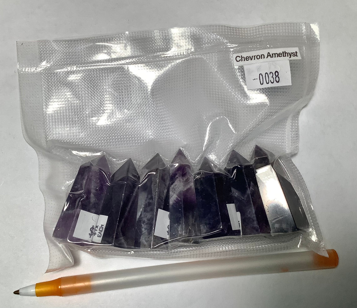 2023 Natural Chevron Amethyst Point Tower Obelisk Healing wholesale price