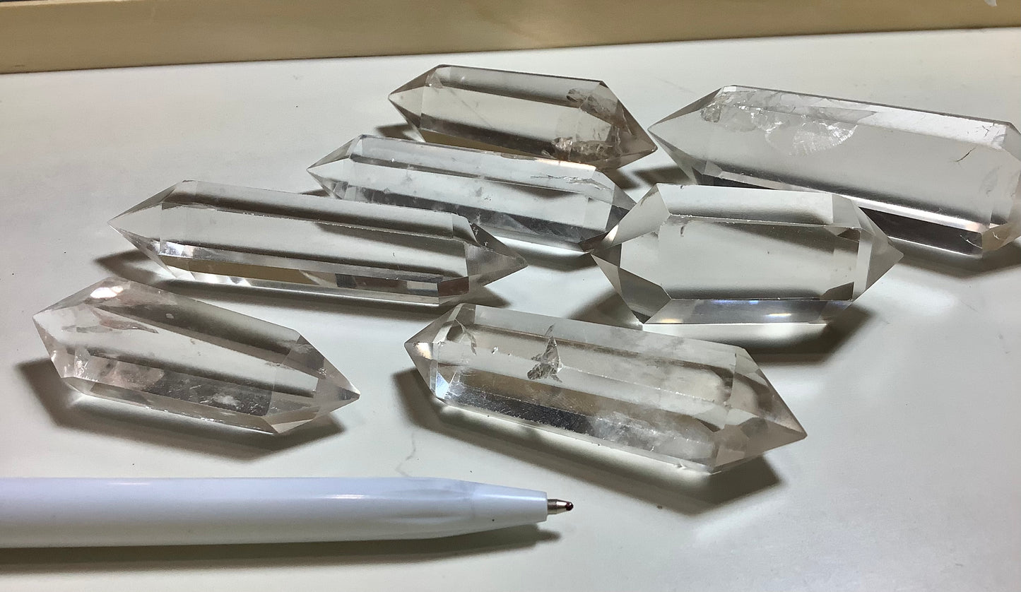 Clear Quartz Crystal Double Tower Point Wand Polished wholesale price