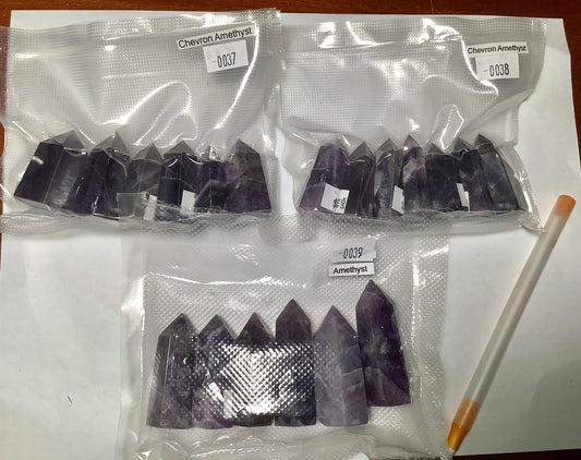 2023 Natural Chevron Amethyst Point Tower Obelisk Healing wholesale price