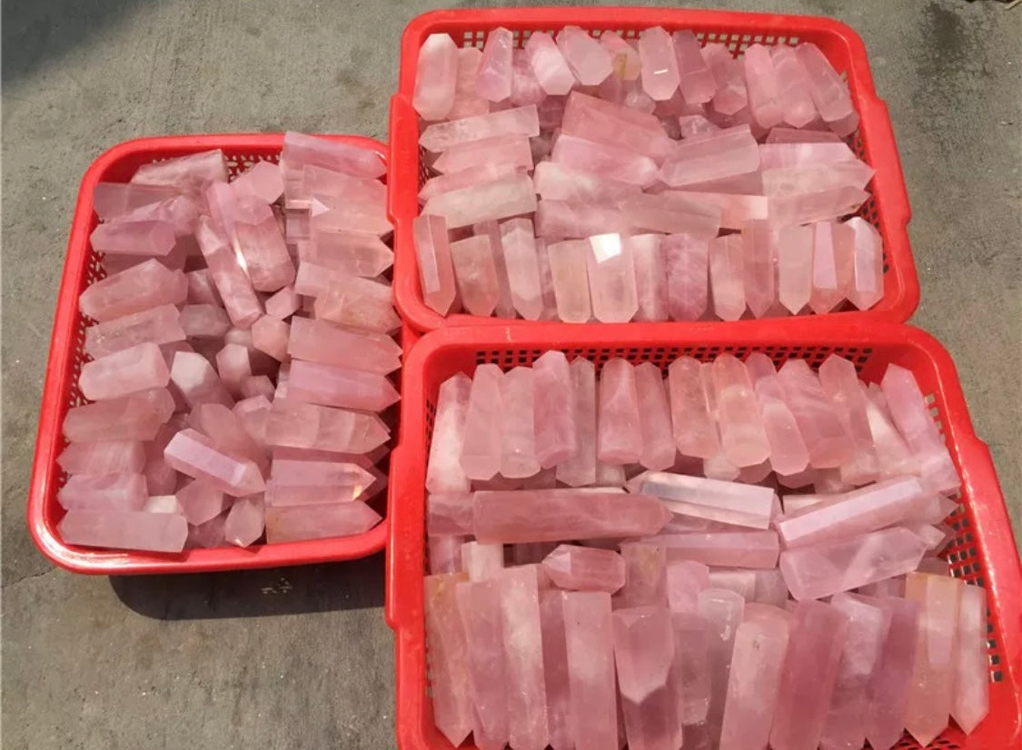 2023 Natural Rose Quartz small Tower Polished Healing