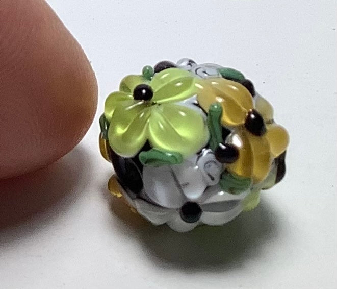 Lampwork Glass Beads Beautiful Flowers #001