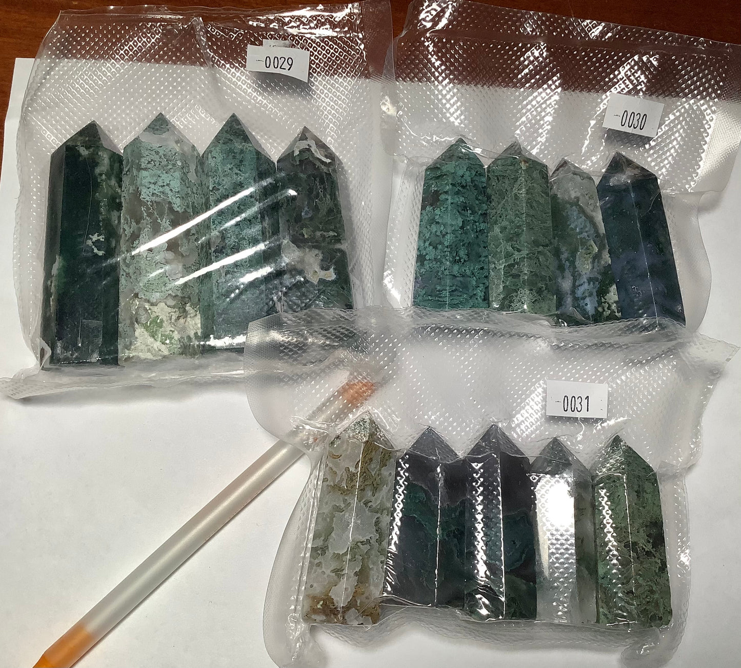 2023 Natural Moss Agate Points Tower Obelisk Healing wholesale price