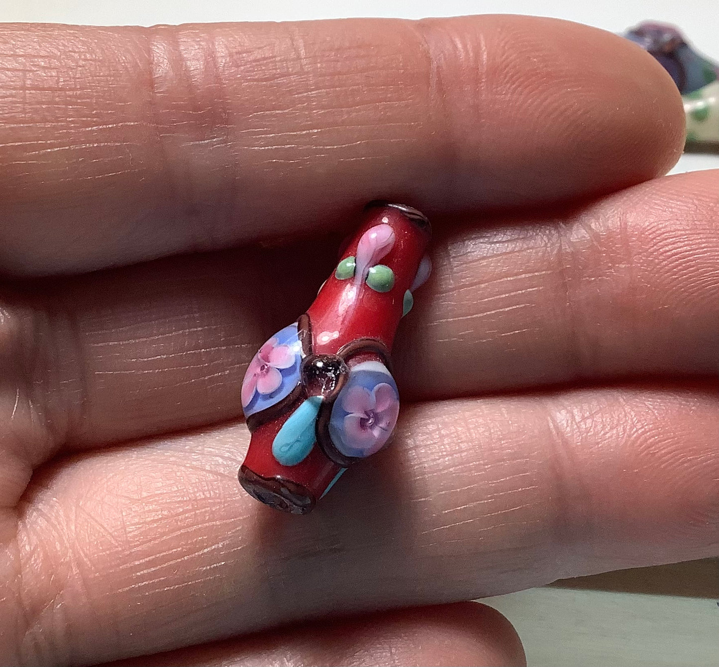 Lampwork Glass Beads Flower Vase