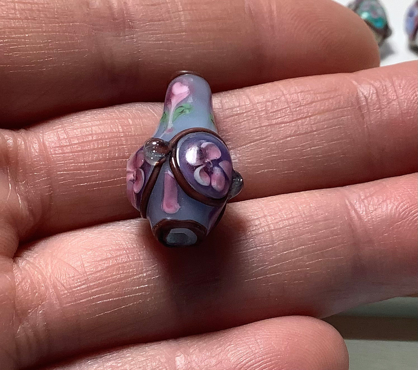 Lampwork Glass Beads Flower Vase