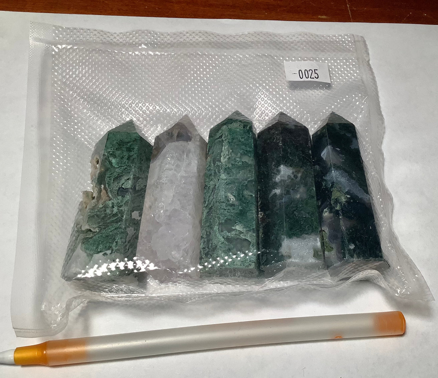 2023 Natural Moss Agate Points Tower Obelisk Healing wholesale price