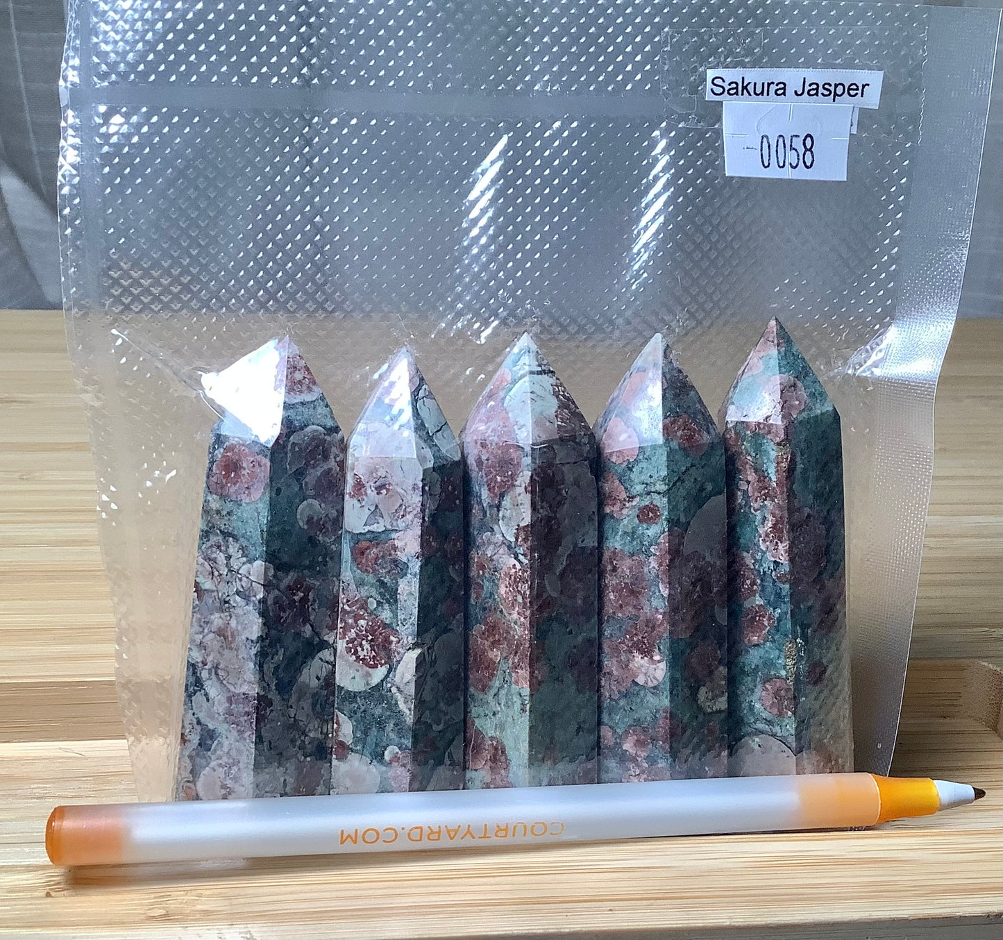 2023 Natural Sakura Jasper Points Tower wholesale price